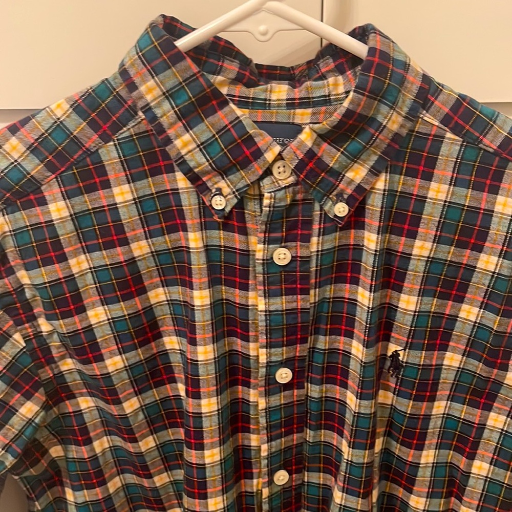 Ralph Lauren POLO Boys Fall Plaid Button Down Dress Shirt Sz 14-16 ✨Like NEW✨